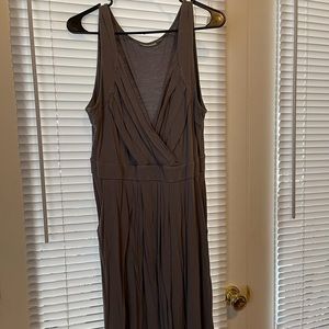 Beige v-neck dress